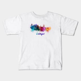 Cologne skyline in watercolor Kids T-Shirt